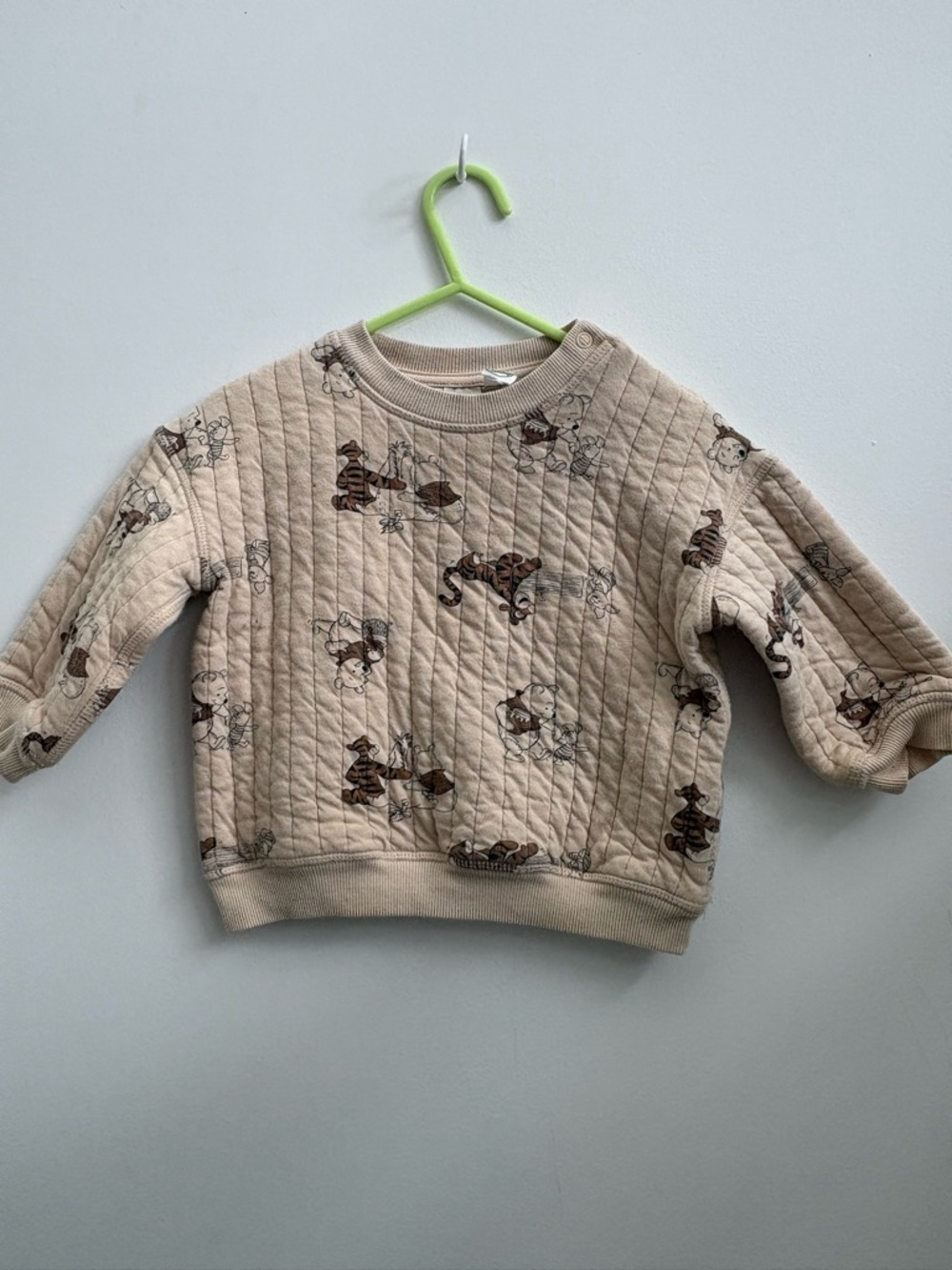 H&M Winnie the Pooh Quilted Sweatshirt 12–18M Neutral Baby Pullover